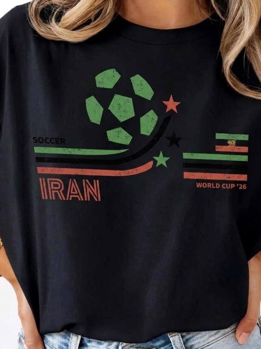 Vintage Iran Soccer Tee, Retro Football Fan Graphic Shirt